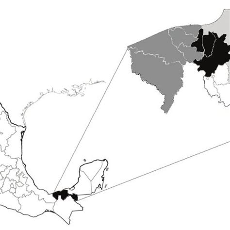 Geographic location of the five ecological regions in Tabasco, Mexico ...