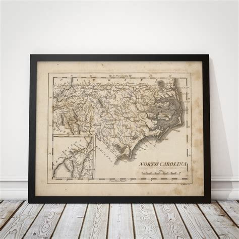 Old North Carolina Map Art Print 1816 Archival Reproduction - Etsy