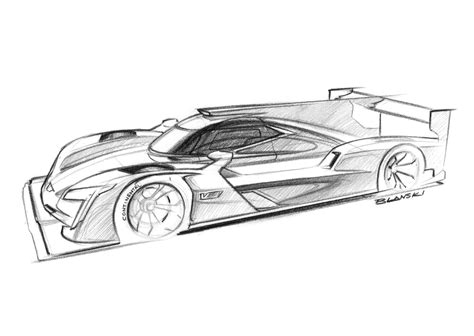 Cadillac DPi VR Race Car Design Sketch - Car Body Design