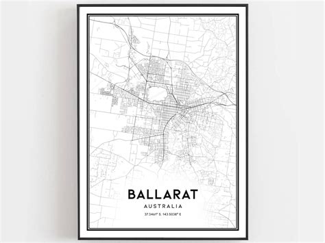 Ballarat Map Print Ballarat Map Poster Wall Art Ballarat | Etsy