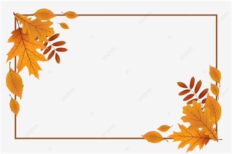 Landscape Autumn Leaves Border Design, Leaf Border, Autumn, Fall PNG and Vector with Transparent ...