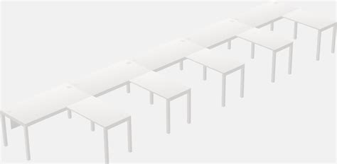 White L-Shaped Office Desk Modesty Panel For 5 Persons - Officestock ...