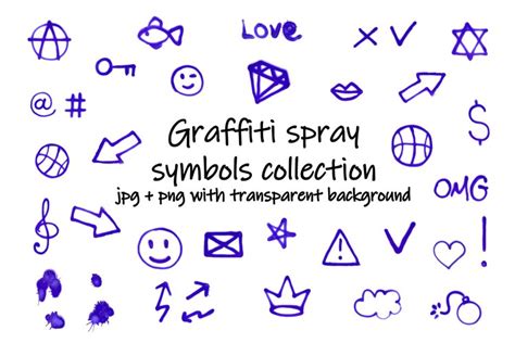 Graffiti spray art symbols collection