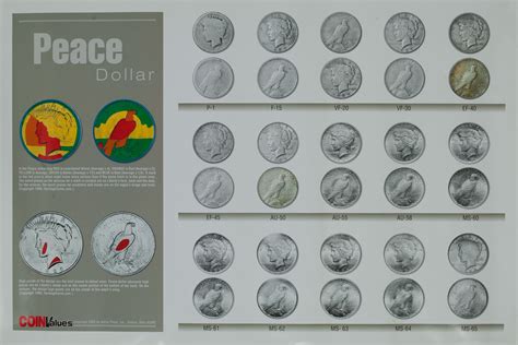 Coin Values Grading Condition Poster - Peace Dollar | David Pollack Vintage Posters