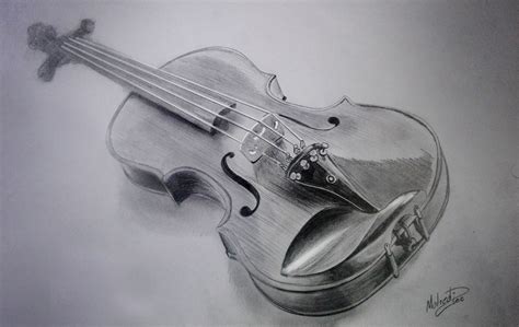 violon realistic drawing ( faber castel grahite pencils ) Realistic ...