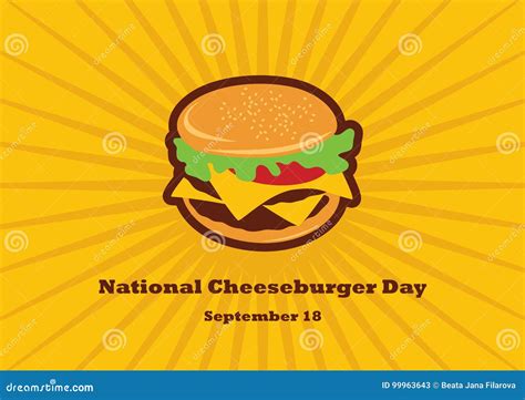 National Cheeseburger Day Vector Stock Vector - Illustration of design, event: 99963643