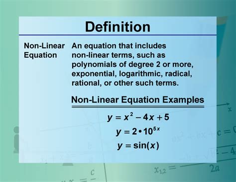 Definition--Equation Concepts--Nonlinear Equation | Media4Math