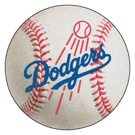 FANMATS MLB Los Angeles Dodgers Photorealistic 27 in. Round Baseball Mat 6524 - The Home Depot