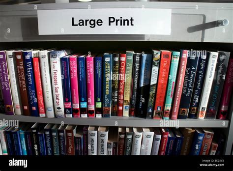 Large print books in a public library hi-res stock photography and images - Alamy