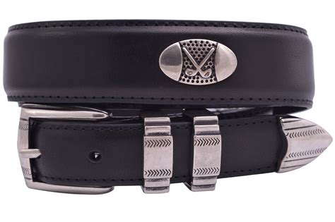 Danbury Men's Black Leather Golf Belt with Conchos - Sizes 32 - 44 (New w/Tags) | eBay