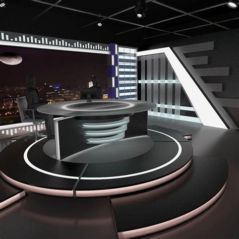 Virtual TV Studio News Set 6 | Tv set design, Tv design, Virtual studio