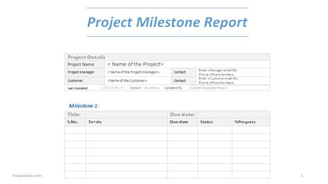 Project Milestone Report Word Template in Project Management Reporting Templates — db-excel.com