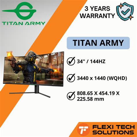 TITAN ARMY 34 inch Curved Ultrawide 2K 144Hz 1ms Gaming Monitor (C34CHR) WQHD – Flexi Tech