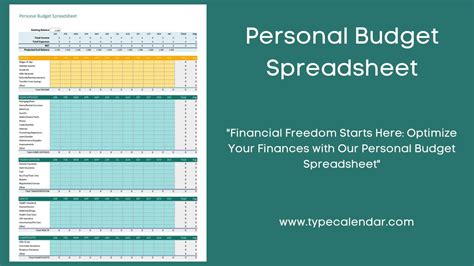 Excel Budget Spreadsheet Template