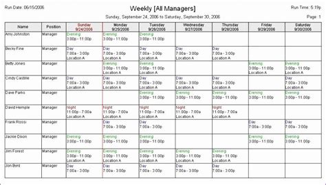 Neat Restaurant Employee Schedule Template Payment Sheet Format In Excel