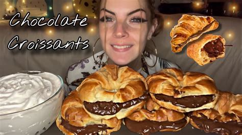 CHOCOLATE CROISSANTS MUKBANG! (Vegan) (No Talking) - YouTube
