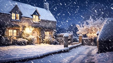 Premium Photo | Christmas in the countryside cottage and garden ...