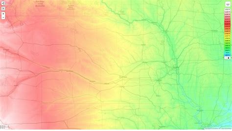 Nebraska topographic map, elevation and landscape