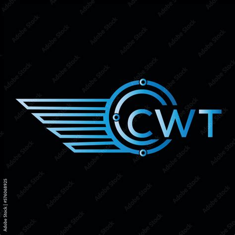 CWT logo, letter logo. CWT blue image on black background. CWT technology Monogram logo design ...