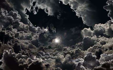 Moonlight Stars Night Clouds Sky HD wallpaper | nature and landscape ...