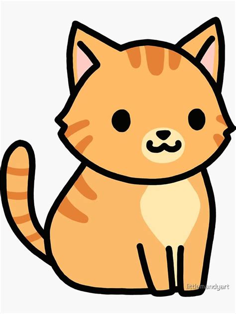 Orange Tabby Cat Sticker by littlemandyart | Cat doodle, Orange tabby ...