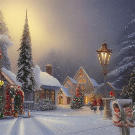 Christmas Snow Scene Painting · Creative Fabrica