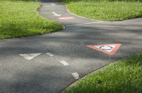 Road Rules Training Cycling Track Stock Photo - Image of learn, signs: 13341872