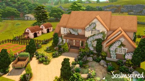 FARMHOUSE | SIMS 4 COTTAGE LIVING | Speed Build - YouTube