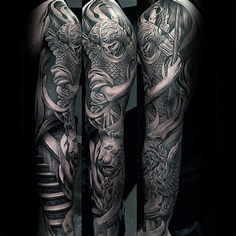 Top 63 Lion Sleeve Tattoo Ideas - [2021 Inspiration Guide] | Lion ...