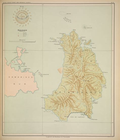 Map of the island of Catanduanes from Atlas of the Philippine Islands