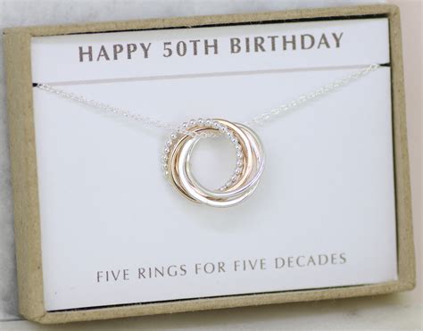 50th birthday gift, dainty 50th birthday necklace, 50th gift sister, wife, friend - Lilia | 50th ...