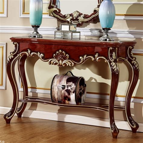 The New Classical European Style Console Table With Mirror-in Living ...