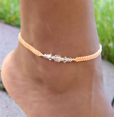 Crystal Neon Anklet/ankle Bracelet/healing Crystals/friendship Bracelet - Etsy | Beaded ankle ...