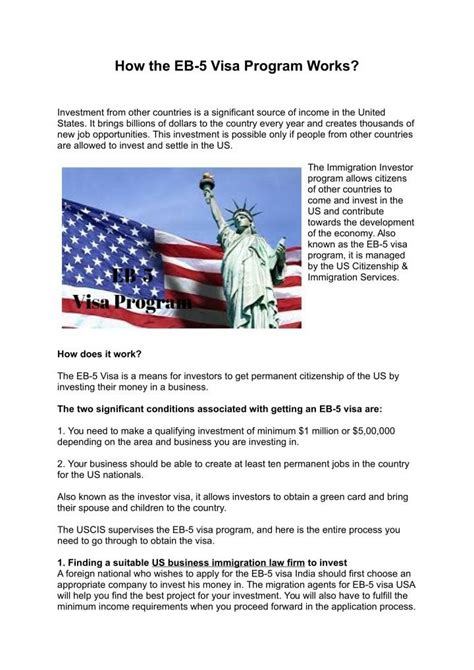 How the EB-5 Visa Program Works? : r/EB5Visa