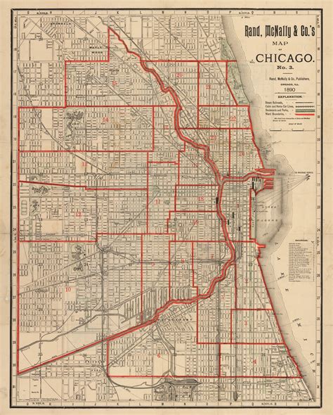 Antique Map of Chicago by Rand McNally 1890 : nwcartographic.com – New ...