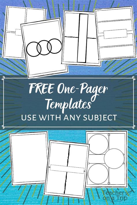 Free One Pager Templates Free Resume Templates For Any Job. - Printable ...