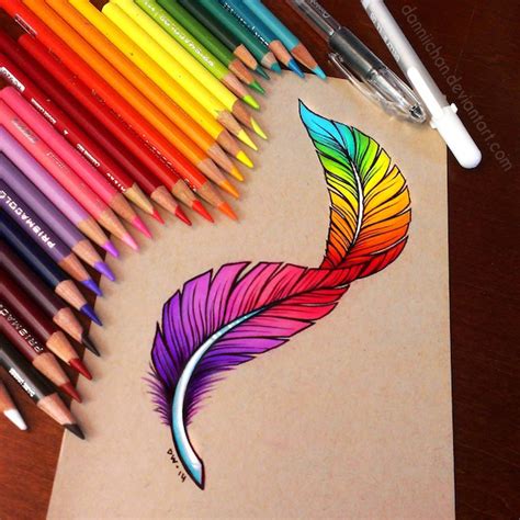 Rainbow Feather - Commission by danniichan on DeviantArt