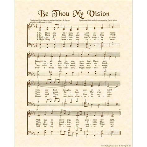 BE THOU My VISION 8 X 10 Antique Hymn Art Print on Natural | Etsy