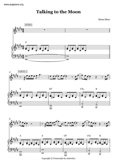 Talking To The Moon | Sheet Music | Piano Score Free PDF Download | HK Pop Piano Academy