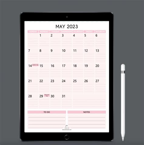 2023 Digital Planner Dated Monthly Calendar, Desk Calendar, Vertical ...