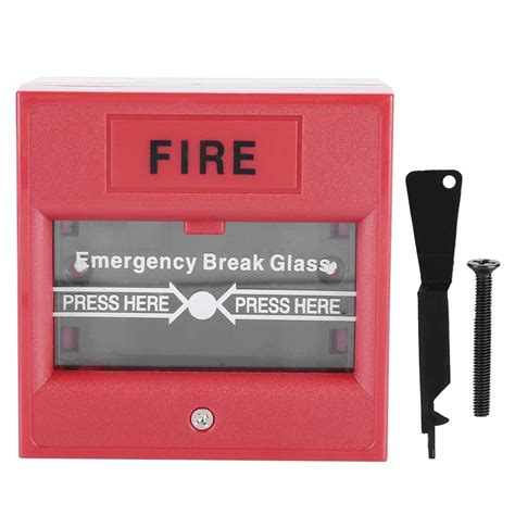 Buy Pomya Red Sign Emergency Stop Switch,Emergency Exit Fire Alarm Button Release Security Glass ...