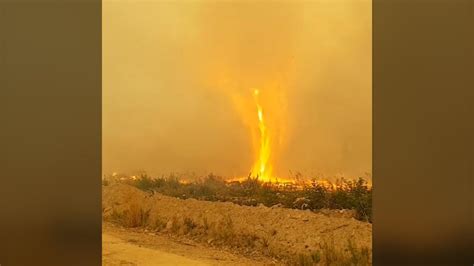 Terrifying 'fire tornado' sucks firehose 200 feet into the sky, then melts it in midair | Fox News