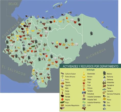 Mapa económico de Honduras - Mapa de Honduras