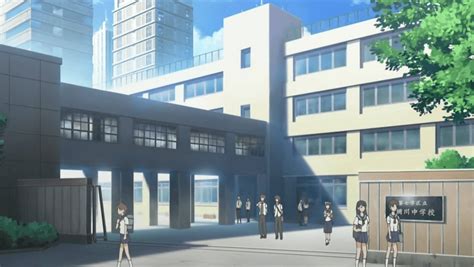 School Building Background Anime