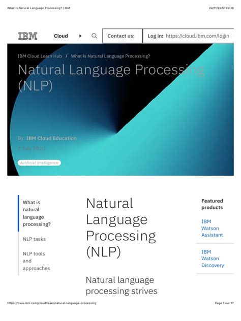 What Is Natural Language Processing? - IBM | PDF | Watson (Computer ...