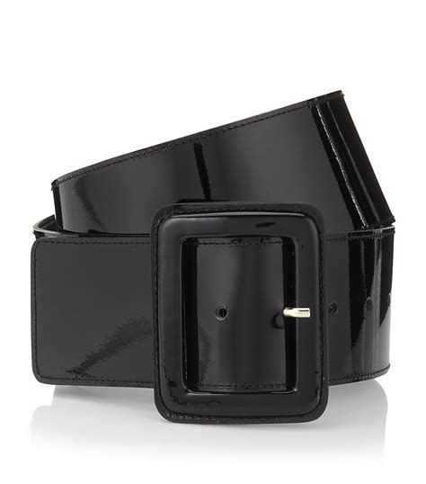 St. John Wide Patent Leather Belt in Black | Lyst UK