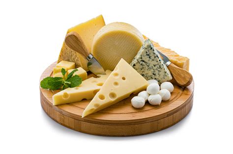 Cheeses Board Isolated On White Background Stock Photo - Download Image Now - Cheese, Cheese ...