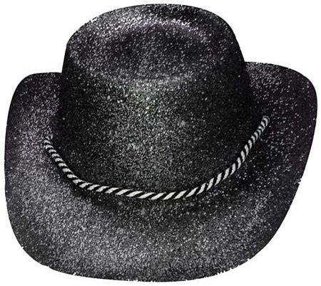 Black Glitter Cowboy Hat – Party Packs