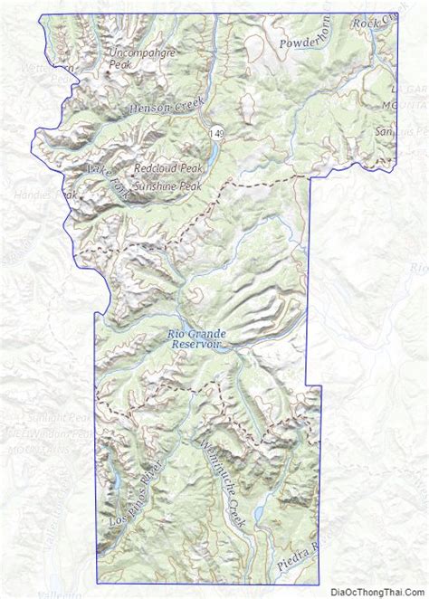 Map of Hinsdale County, Colorado - Thong Thai Real