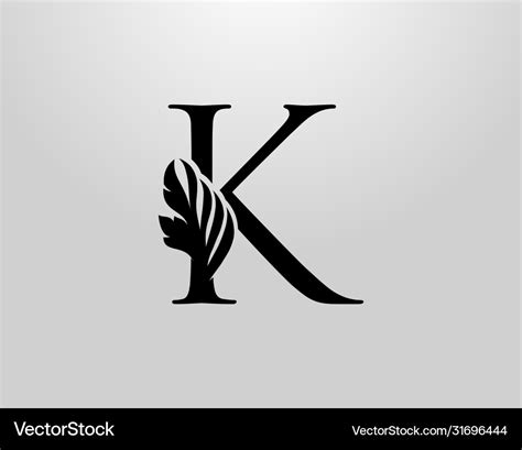 Initial k swirl logo classic letter design Vector Image